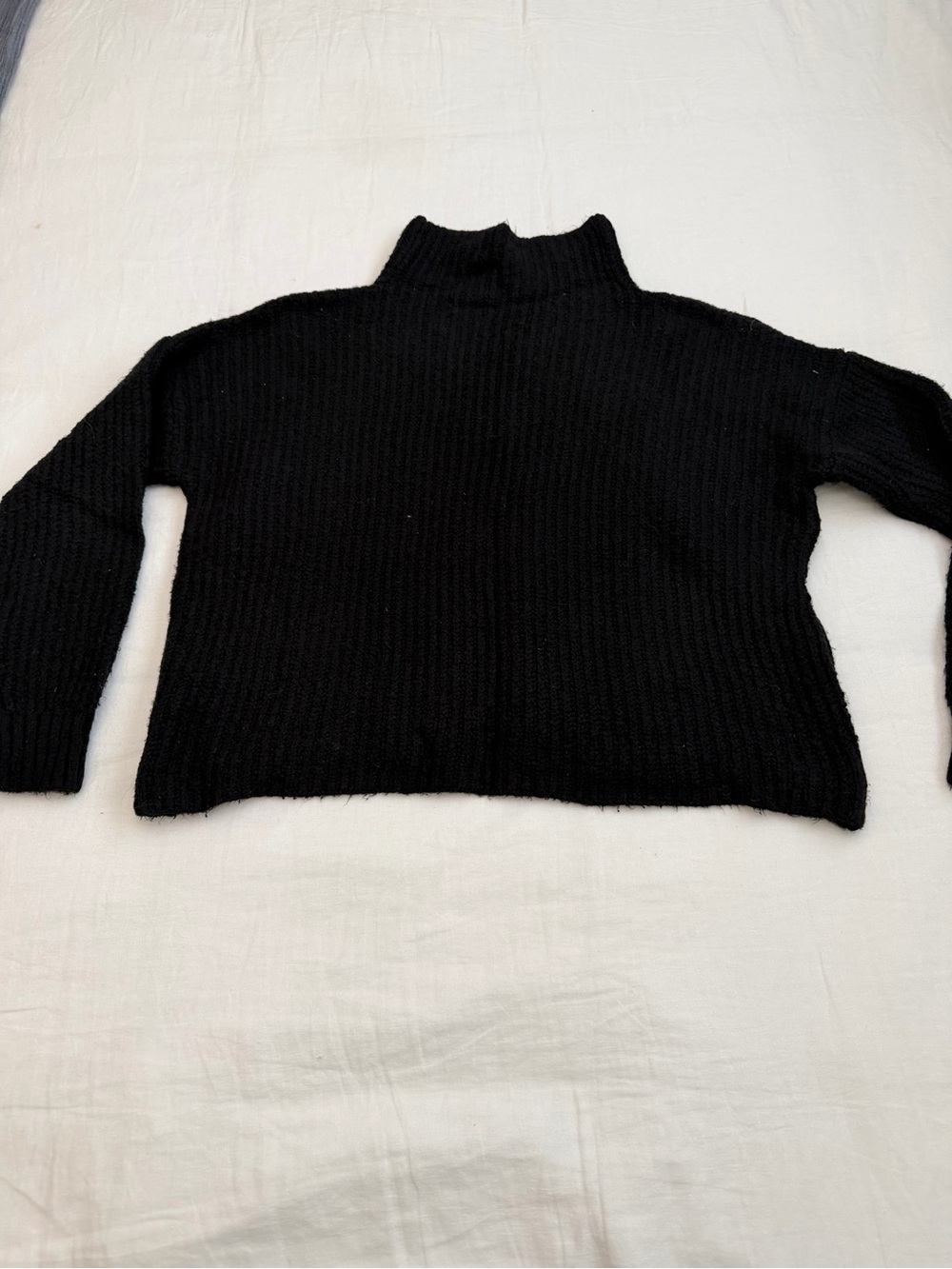 Anthropologie Black Ribbed Cozy Turtleneck Sweater
